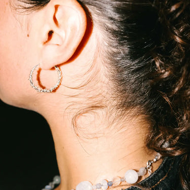 Silver lining earrings medium