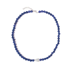 halskæde-blå-fluorit-perle-sterling-sølv-40+4-cm