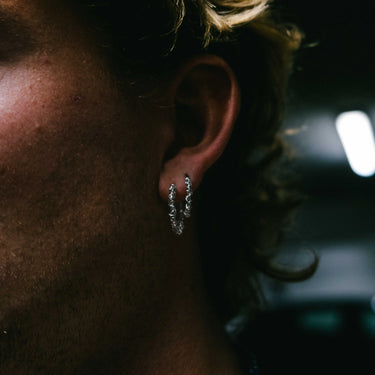 Silver lining earrings small