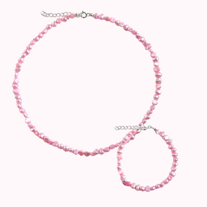 on Wednesdays we wear pink necklace + bracelet